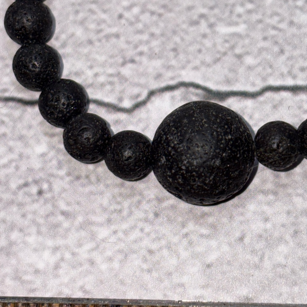 Lava Stone Black Beaded Bracelet - Picture 2 of 3